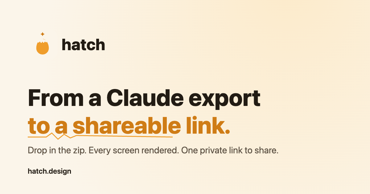 Show HN: Hatchr – Share Claude Designs with a public link